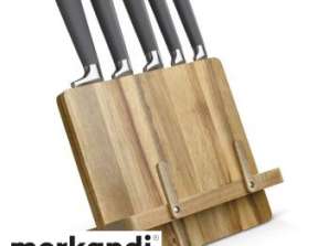 Elegantní stojan na kuchařky s 5 noži dřevo Praktická kuchyňská sada pro amatérské kuchaře