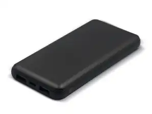 Powerbank Elite Metallic 8.000mAh  Hochleistungsakku   Schwarz  Tragbares Ladegerät