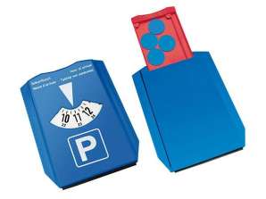 Multifunctional Parking Disc with Emergency Compartment and Chip – Blue