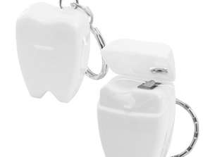 Praktiškas balto dantų siūlų raktų pakabukas – visada po ranka ir higieniškas
