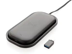 5.000 mAh Kabellose Lade Powerbank Station   Schwarz   Tragbare Akku Ladestation