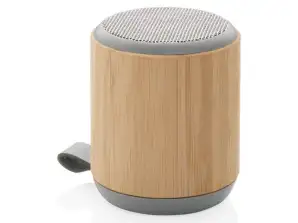 3W Wireless Speaker in Bamboo and Fabric Brown