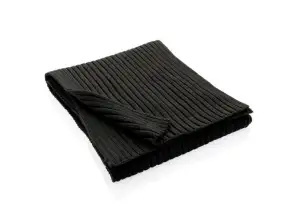 Impact AWARE™ Polylana Knitted Scarf 180x25cm in Black Sustainable & Elegant