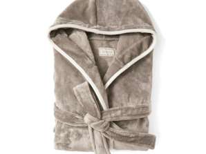 VINGA Louis Роскошный плюшевый халат GRS rPET размер S/M серый: мягкий экологичный халат для максимального