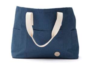 VINGA Sortino Bath Beach Bag in Blue Shopping Bag for Summer
