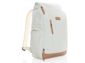 Recycelter Canvas 15 Laptop Rucksack – Off White  Umweltfreundlich und Stilvoll