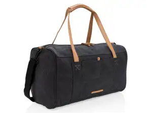 Platnena potovalna torba brez PVC-ja črna - okolju prijazen in robusten sopotnik