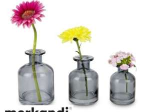 ROMINOX Set of 3 Stylish Flora Vases Versatile & Decorative 100 Characters