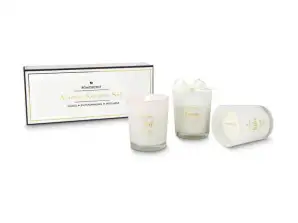 ROMOSCENT Vanilla Aroma Candle set – Trio de Velas Perfumadas para Casa