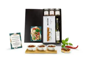 Coffret cadeau trio de bruschetta trois garnitures aromatiques