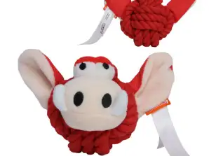 Hračka MiniFeet Dog Knot Toy Divočák Červená plyšová hračka Interaktivní doplňky pro zvířata