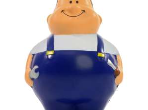 SQUEEZIES Schrauber Bert   Blau Anti Stress Knautschfigur Blauer Mechaniker Stressball