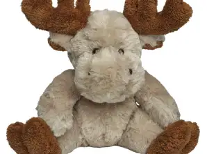 MiniFeet Moose Anton Light Brown Stuffed Moose Soft Toy Plush Toy