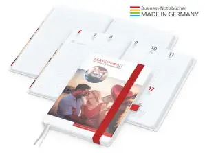 High Quality A5 Match Hybrid Notebook Glossy White Cover 4C Printing Custom Red