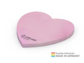 Environmentally friendly heart-shaped sticky notes with full-color printing: creative notes with a sustainable flair