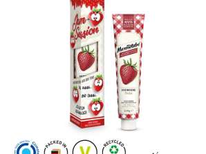 Strawberry fruit spread Marmetube in personalized promotional packaging