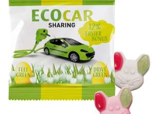 Katjes Green Ear Bunny in Personalized Packaging Ideal for Promotion