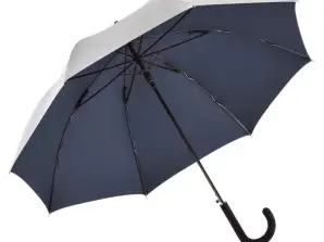 AC umbrella FARE Collection in silver dark blue Elegant companion on rainy days