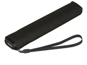 Ultrakönnyű összecsukható esernyő US.050 vékony manuális fekete: Kompakt, könnyű, manuális, robusztus