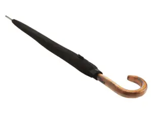 Автоматичен дълъг чадър S.770 Черен ветроустойчив, издръжлив и стилен