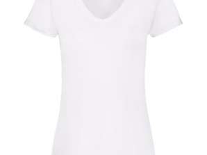 Camiseta con cuello en V para mujer: cómoda, elegante y versátil, moda informal de alta calidad.
