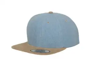 Chambray Gamuza Snapback Accesorio elegante para un look casual con un toque lujoso.