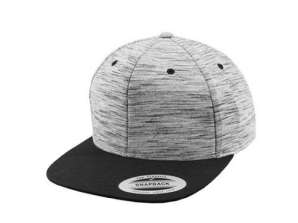 Stripes Melange Crown Snapback Fashionable snapback with mottled pattern and striped design