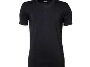 Camiseta con cuello en V flexible: elástica y cómoda: camisetas con cuello en V de alta calidad para