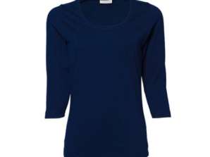 Stylish ladies stretch T-shirt with 3/4 sleeves perfect for transitional periods