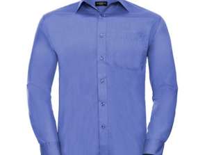 Chemise à manches longues en popeline de polycoton pour homme – Classique et confortable