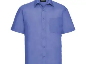 Chemise classique à manches courtes en popeline de polycoton pour homme