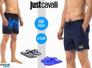 Just Cavalli Beachwear Herreklær Strandboksere og flip flops