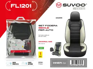 Sada potahů na autosedačku Suvoo FL1201 - Comfort a Style (k dispozici v béžové, černé a červené barvě)