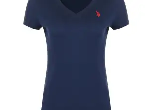Voorraad dames T-shirts van U.S. POLO ASSN. Marineblauw in Spitz