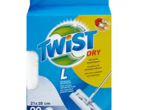 Chusteczki do podłóg Twist Dry L Refill 20 sztuk z mikrofibry elektrostatycznej