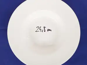 Deep porcelain plate dia. 24 5 cm white 
