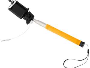 Telescopische selfiestick 90 cm SELFIE oranje