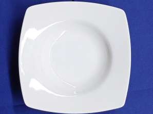 Porcelain Deep Plate 21 5 x 21 5 cm White 