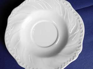 Saucer plate made of porcelain 14 5 cm white