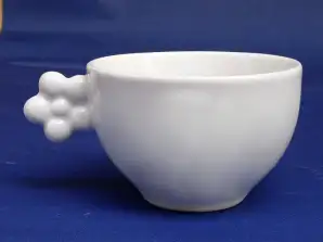Porselen kopp 200 ml 6x9 5 cm hvit