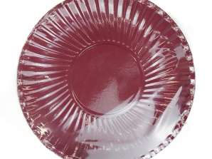 Burgundy paper plate 18 cm 10 pcs