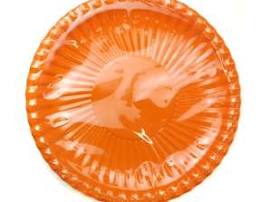 Orange paper plate 18 cm 10 pcs