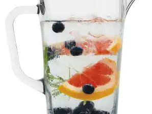 Jug with handle for water and drinks 1 L glass