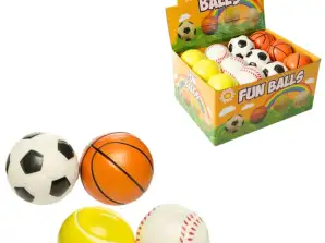 Stress Play Ball Sport 6 cm 4 assorted in sales display