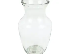 Vase glass transparent 19.5 cm convex model