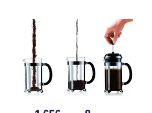 Black French press coffee maker 600ml - plastic cover