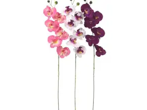 Fleur artificielle Orchidée 78 cm assortie de plusieurs fleurs de différentes couleurs.