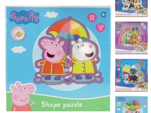 Puzzle de formes Paw Patrol ou Peppa Pig 53 pièces 45 x 40 cm 5 assortis