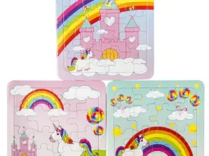 Puzzle unicorn 13.5 cm 16 pieces 3 assorted