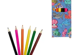 Crayons de couleur Créatures marines 9 cm 6 pièces